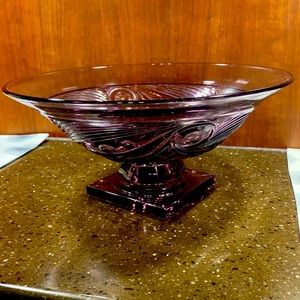 Decorative purple cut glass bowl